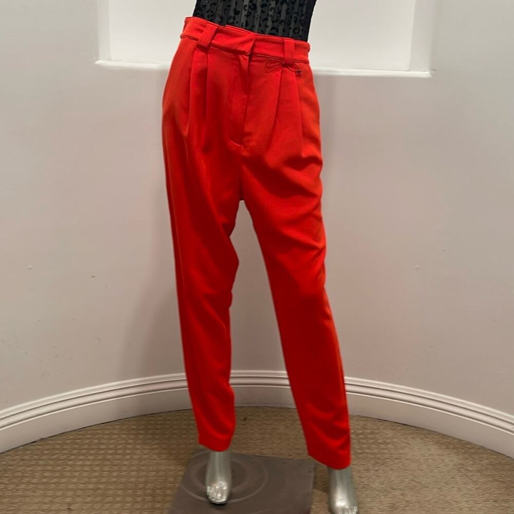 A.L.C. Pleat-front Straight Leg High Rise Straight Leg Pants in Ruby Red - Picture 14 of 14